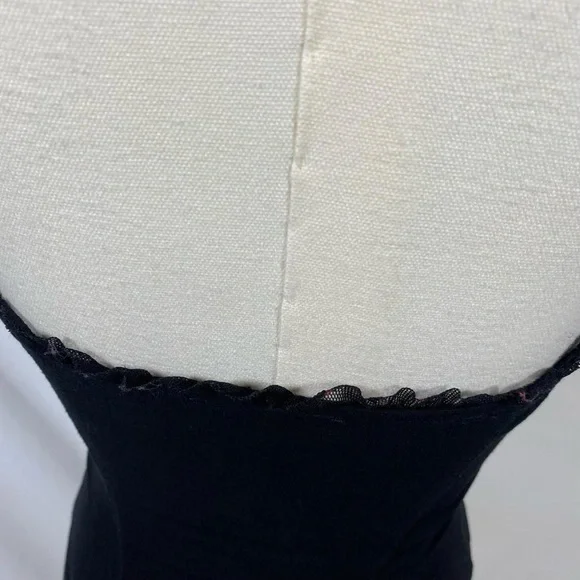 Free People black cami with mesh trim size xs grunge fairy whimsigoth - Picture 5 of 7